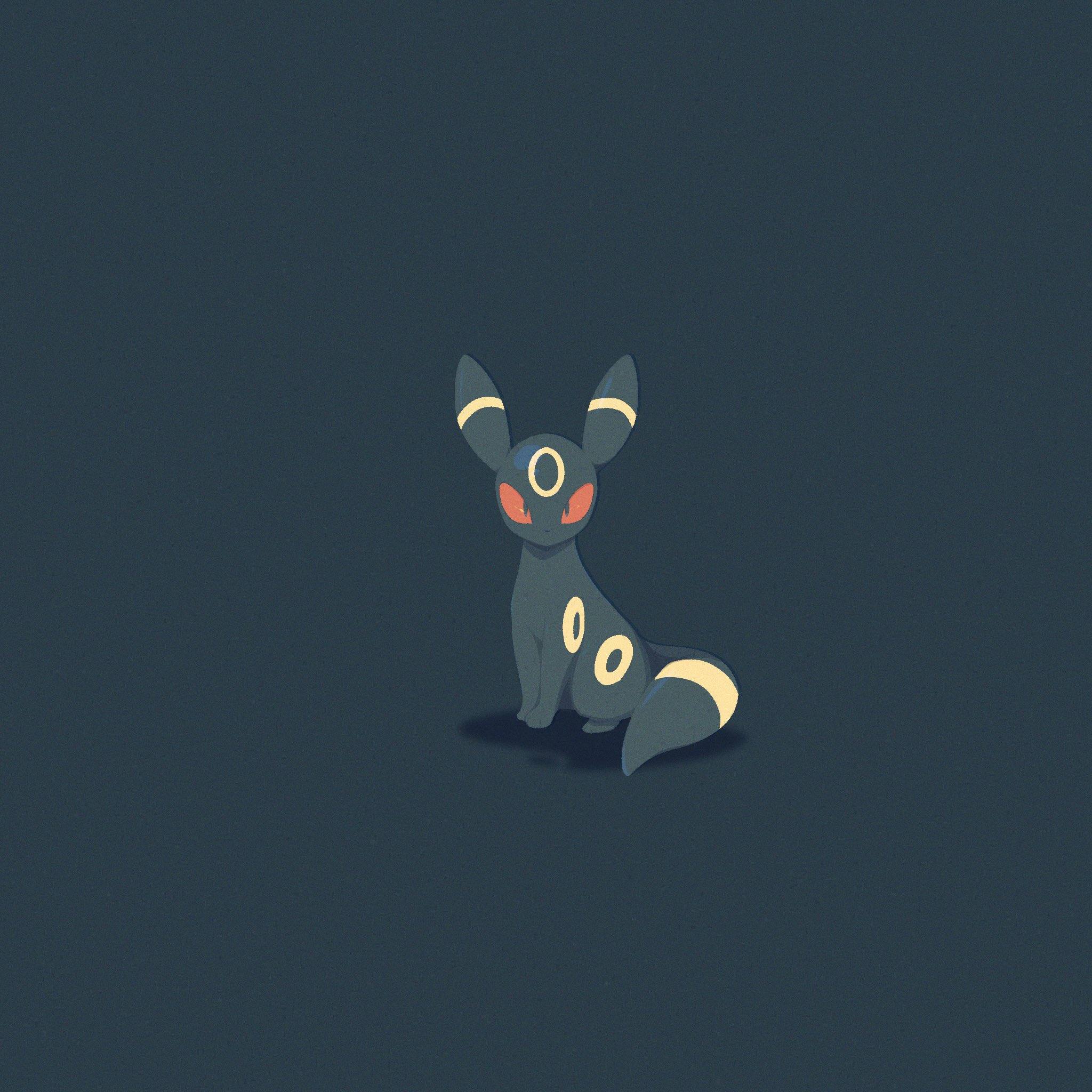 afuron, umbreon, nintendo, pokemon, commentary request, highres, full body, gen 2 pokemon, looking at viewer, no humans, pokemon (creature), pokemon focus, red eyes, sitting, solo