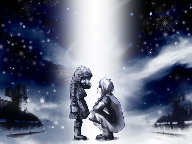 allen walker, d.gray-man, 00s, 2boys, aged down, dual persona, multiple boys, night, snow, tears, time paradox