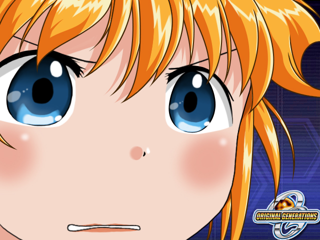 excellen browning, banpresto, super robot wars, tagme, blonde hair, blue eyes, gununu (meme), meme, solo