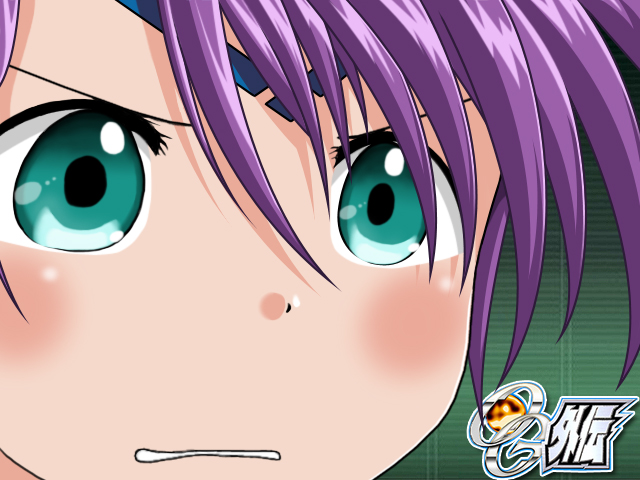 lalia, banpresto, super robot wars, super robot wars original generation, super robot wars original generation gaiden, 1boy, aqua eyes, close-up, facial mark, forehead mark, green eyes, gununu (meme), male focus, meme, purple hair, solo