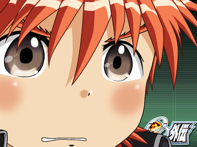hugo medio, banpresto, super robot wars, super robot wars mx, brown eyes, gununu (meme), male focus, meme, orange hair, solo