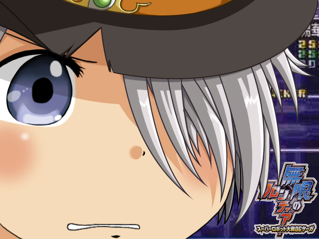 harken browning, banpresto, super robot wars, super robot wars og saga mugen no frontier, 1boy, blue eyes, cowboy hat, cowboy western, gununu (meme), haken browning, hat, infinite frontier, male focus, meme, solo, white hair