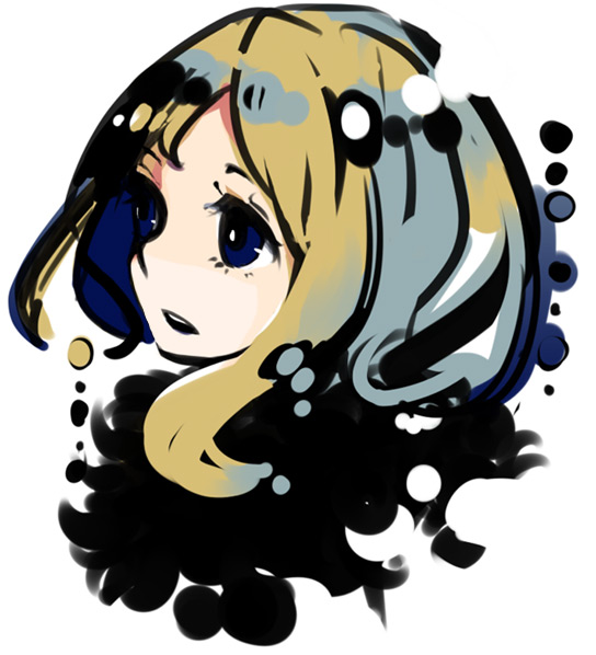 tomoya (artist), original, bad id, bad pixiv id, 1girl, :o, blonde hair, blue eyes, blush, female focus, from side, long hair, looking afar, parted lips, solo, upper body