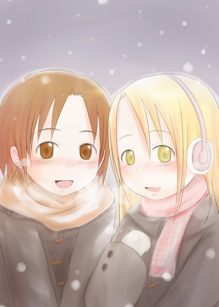 takehito, original, bad id, bad pixiv id, cold, earmuffs, scarf, snow