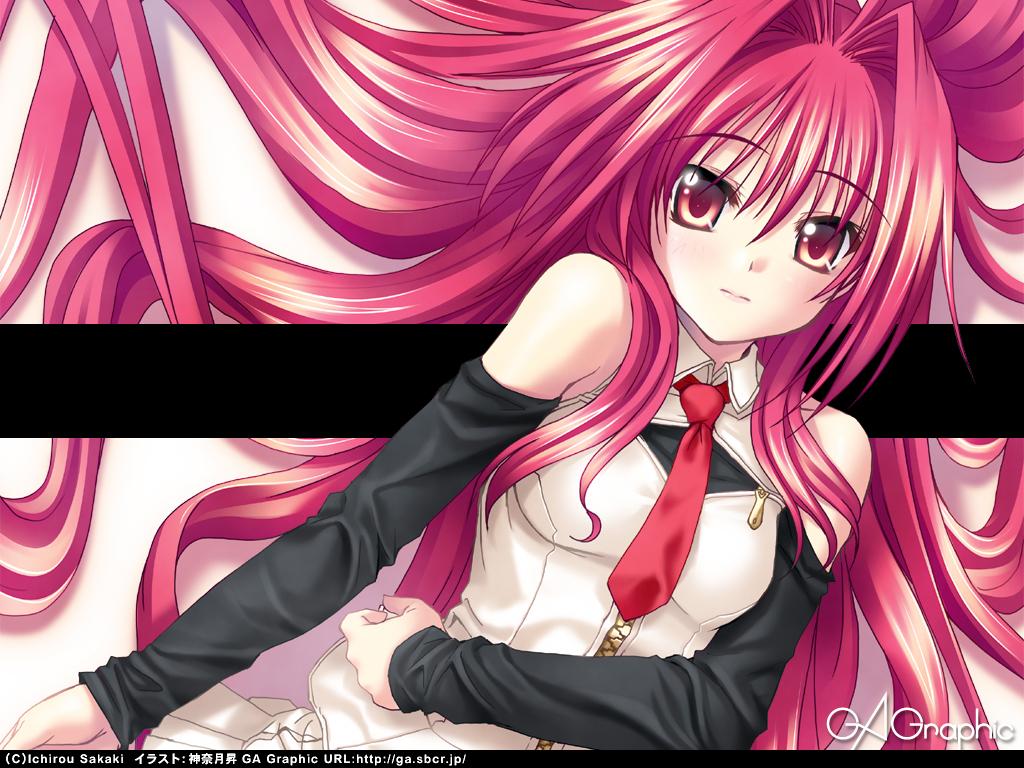 kannatsuki noboru, corticarte apa lagranges, shinkyoku soukai polyphonica, 00s, detached sleeves, long hair, red hair, solo