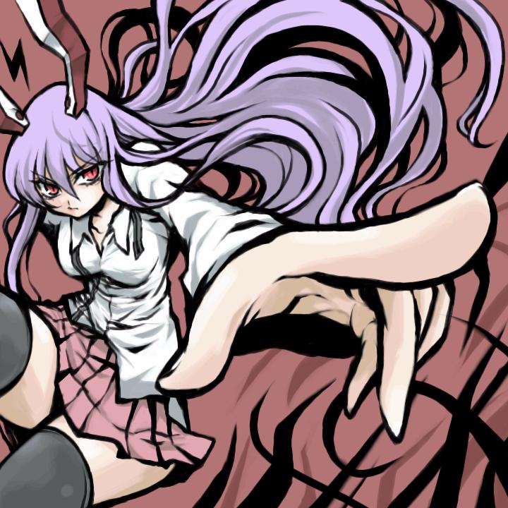 uousa-ou, reisen udongein inaba, touhou, 1girl, animal ears, female focus, foreshortening, rabbit ears, solo
