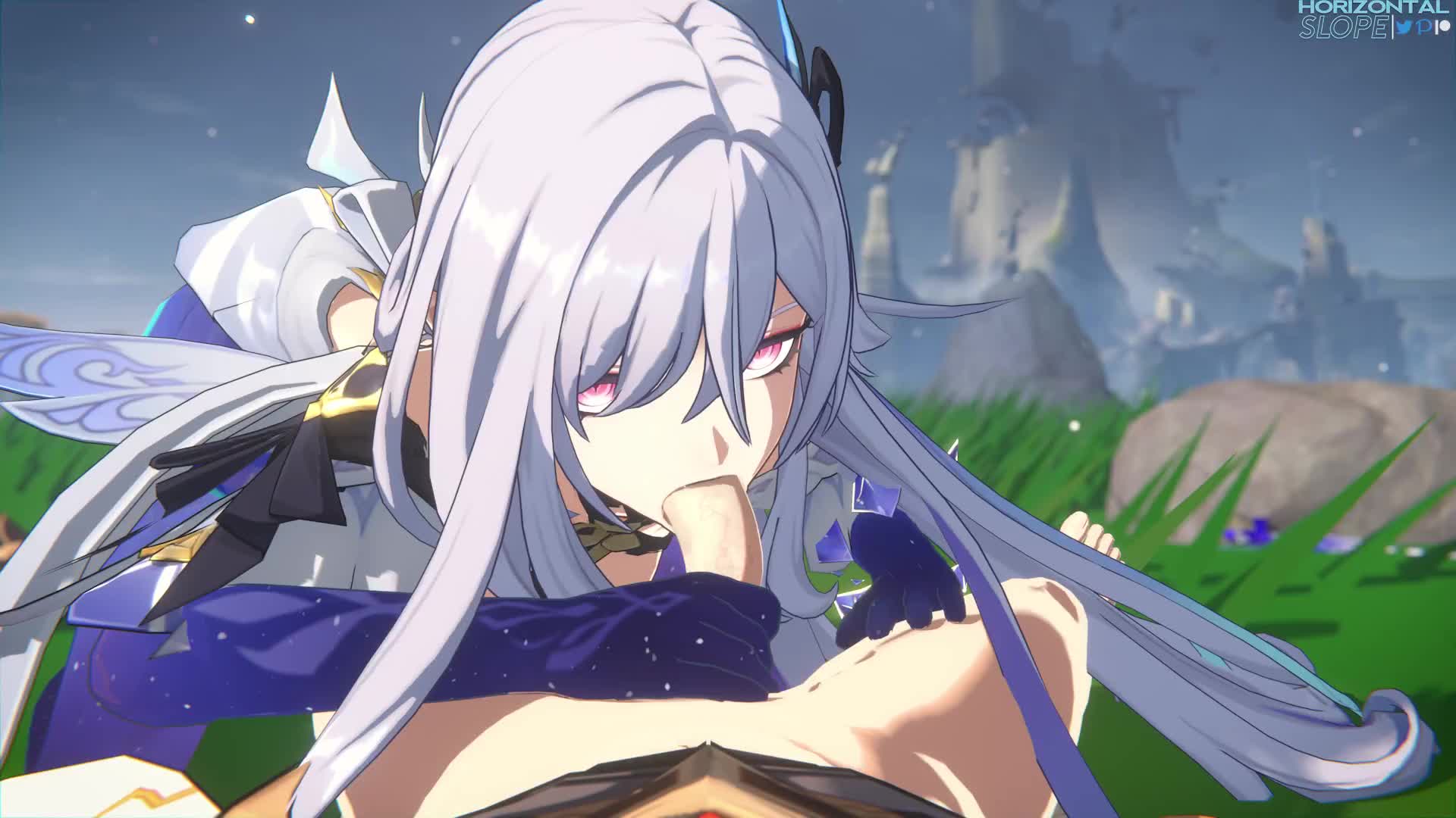 horizontalslope, jellyfishjubilee, raptoraudiosfx, aether (genshin impact), skirk (genshin impact), genshin impact, animated, sound, tagme, video, 1boy, 1girl, 3d, anus, artist name, ass, barefoot, bottomless, clothed sex, cum, cum in pussy, cum overflow, ejaculation, fellatio, girl on top, grass, hetero, long hair, looking at viewer, looking back, lying, moaning, on back, on grass, oral, outdoors, patreon logo, penis, pink eyes, pixiv logo, pov, pov crotch, purple hair, pussy, reverse cowgirl position, sex, sex from behind, straddling, twitter logo, uncensored, vaginal