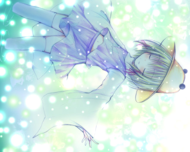 kasuga sunao, moriya suwako, touhou, 1girl, female focus, hat, solo, thighhighs