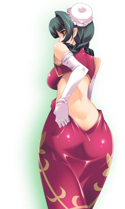wang liu mei, gundam, gundam 00, 00s, ass, back, backless outfit, butt crack, china dress, chinese clothes, dress