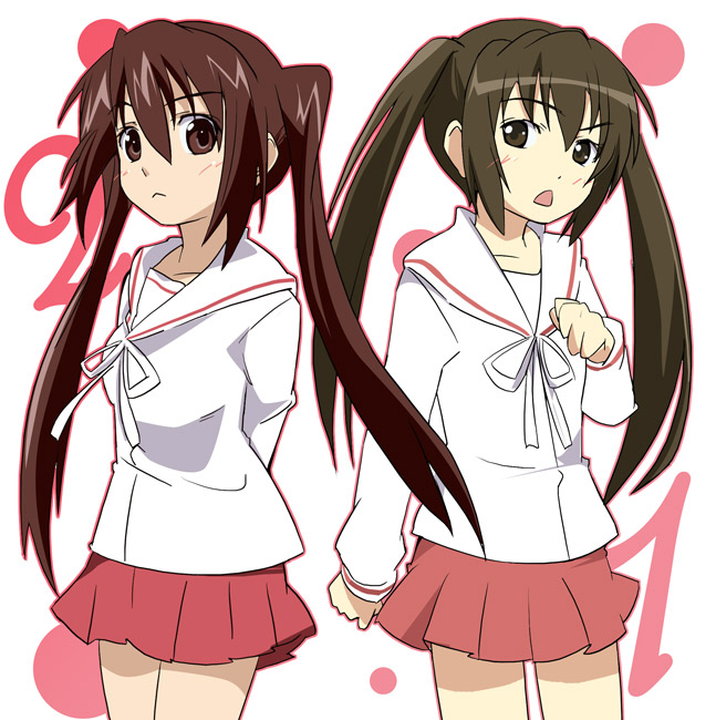 ixy, minami kana, minami-ke, 00s, dual persona, school uniform, serafuku