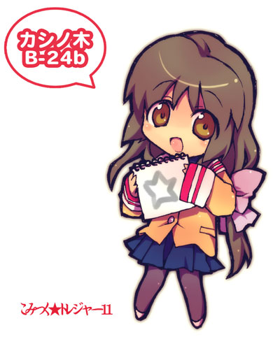 satomi yoshitaka, ibuki fuuko, clannad, lowres, 00s, 1girl, chibi, female focus, pantyhose, solo