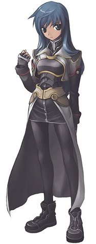maria traydor, star ocean, star ocean: till the end of time, lowres, official art, 1girl, blue hair, female focus, long hair, miniskirt, pantyhose, skirt, solo