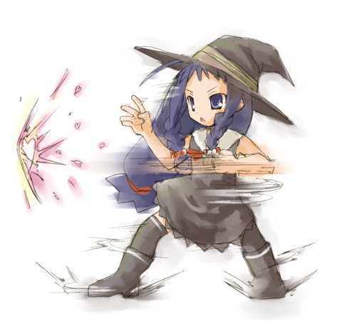 ayase yue, mahou sensei negima!, lowres, 00s, 1girl, female focus, solo, thighhighs