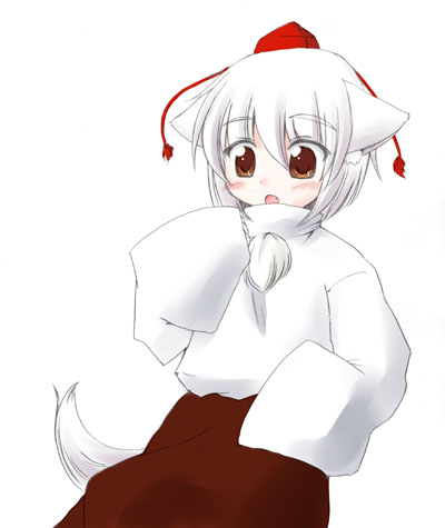 harunatsu akito, inubashiri momiji, touhou, lowres, 1girl, animal ears, blush, female focus, solo, wolf ears