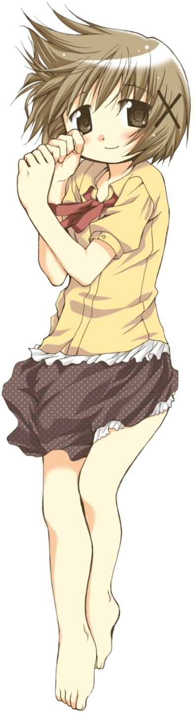 yuno (hidamari sketch), hidamari sketch, highres, long image, non-web source, tall image, 00s, 1girl, female focus, lying, solo