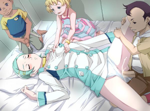 eureka (eureka seven), linck, maeter, maurice, eureka seven, eureka seven (series), straight shota, jpeg artifacts, breasts, censored, cum, cum in pussy, hetero, nude, panties, penis, pussy, pussy juice, sex, shota, sleeping, underwear, vaginal