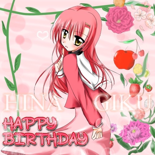 katsura hinagiku, hayate no gotoku!, lowres, 00s, birthday, flower, long hair, pink hair, school uniform, serafuku, solo, yellow eyes