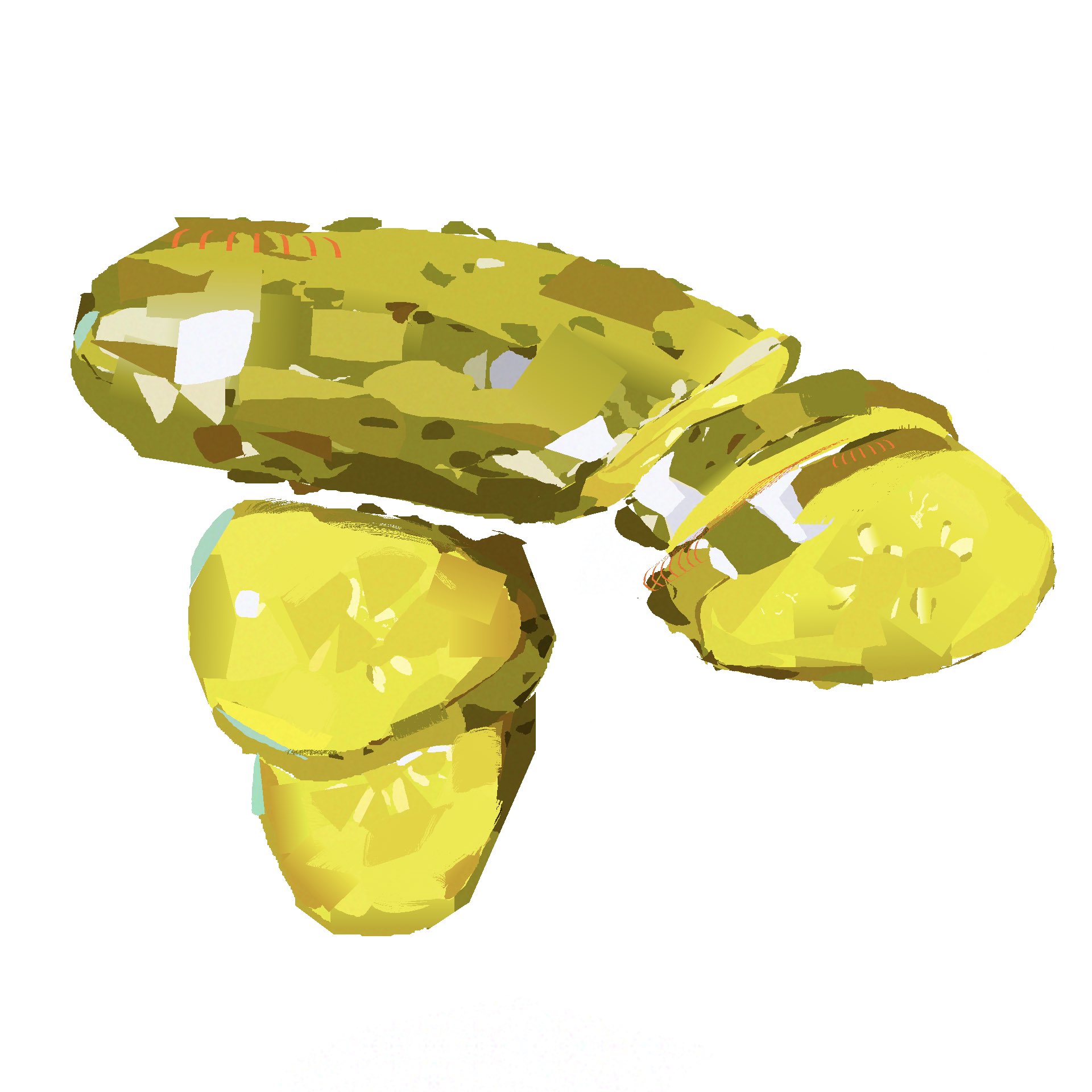 junbuug, original, sliced, commentary, english commentary, highres, food focus, no humans, painterly, pickle, simple background, still life, white background