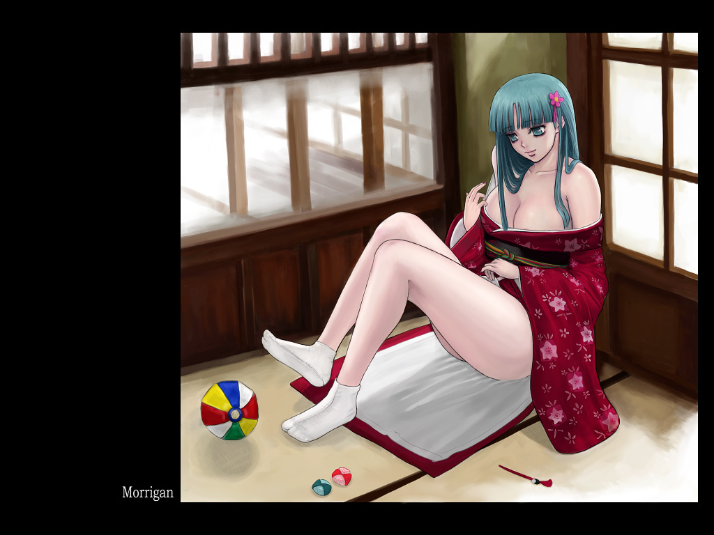 ark (morita hitomi), morrigan aensland, capcom, darkstalkers, 1girl, breasts, character name, demon girl, female focus, huge breasts, solo, vampire