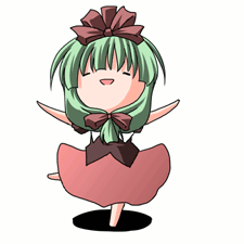 kagiyama hina, touhou, animated, animated gif, lowres, female focus, front ponytail, gothic lolita, hair ribbon, lolita fashion, ribbon, solo, spinning