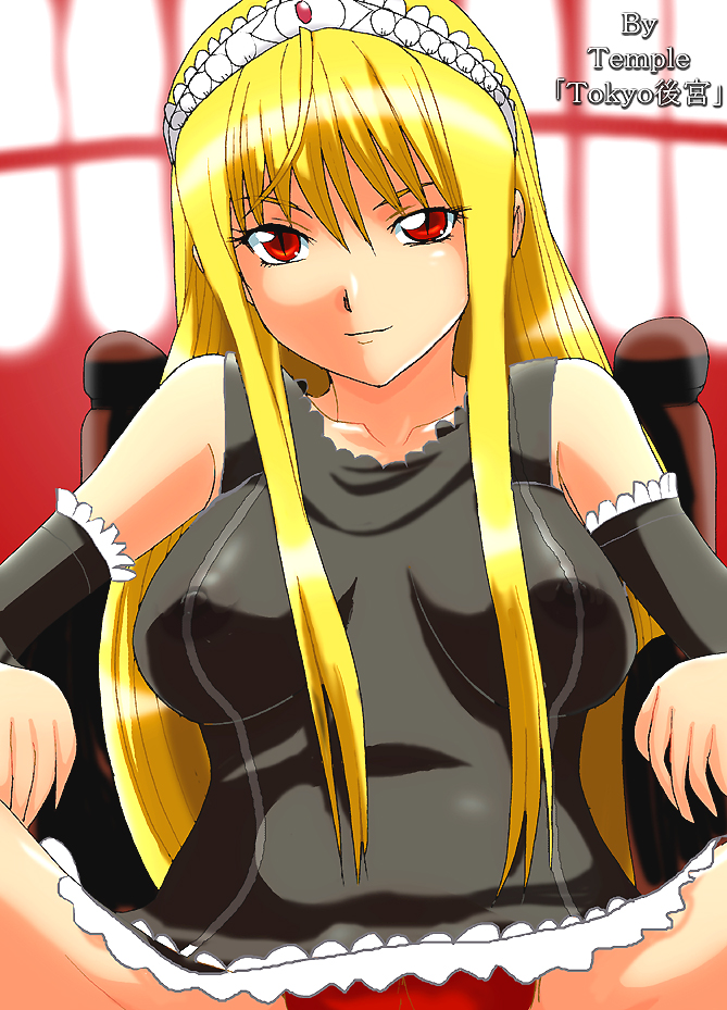 temple (artist), hime (kaibutsu oujo), kaibutsu oujo, 00s, blonde hair, red eyes