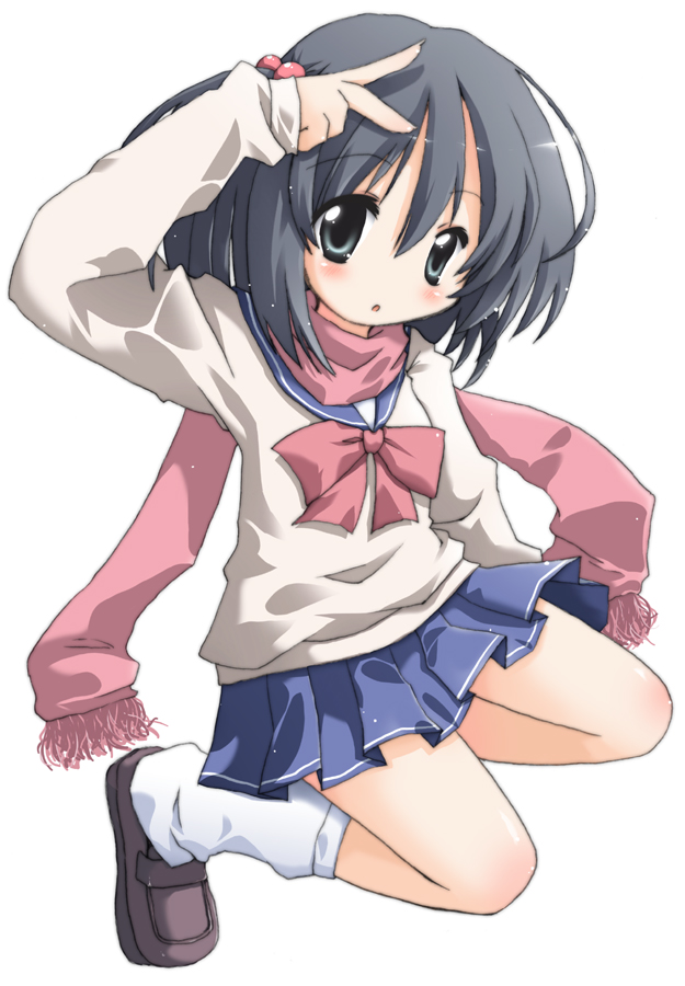 original, tagme, 1girl, female focus, scarf, school uniform, serafuku, solo