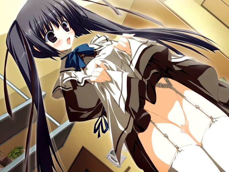 kohinata hayami, h2o footprints in the sand, game cg, tagme, 00s, 1girl, blue hair, censored, female focus, solo