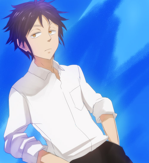 umishima senbon, original, bad id, bad pixiv id, 1boy, male focus, school uniform, serafuku, shirt, solo