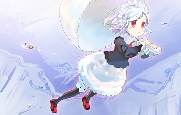 umishima senbon, original, bad id, bad pixiv id, 1girl, black pantyhose, borrowed character, female focus, jellyfish, pantyhose, solo, umbrella, underwater