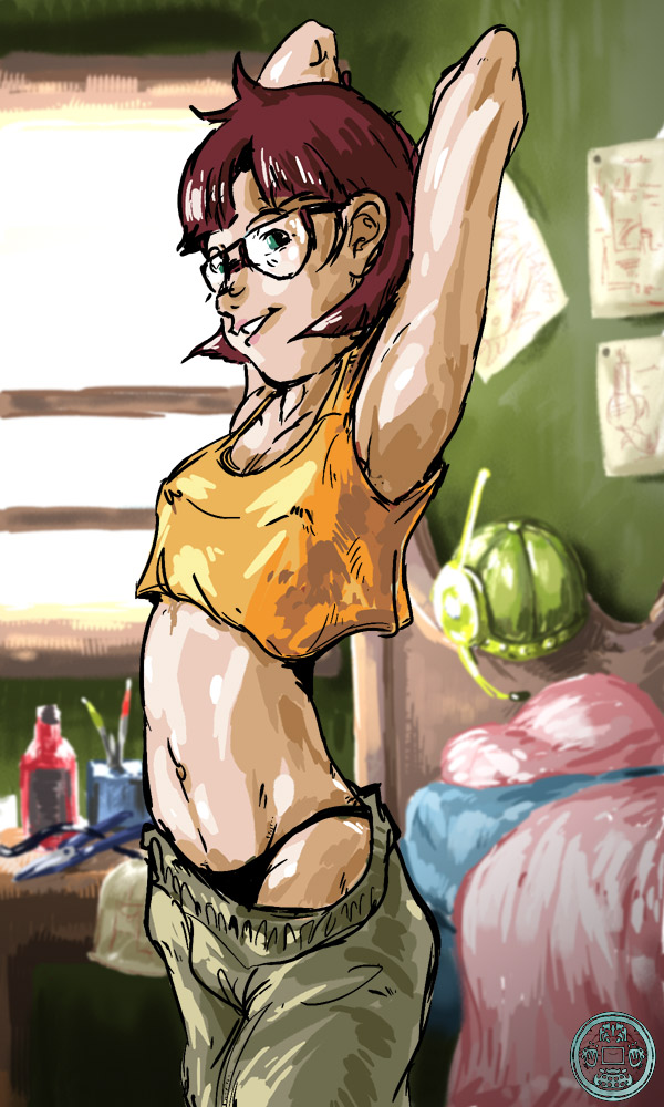 lucca ashtear, chrono (series), chrono trigger, 1990s (style), glasses, panties, short hair, underwear