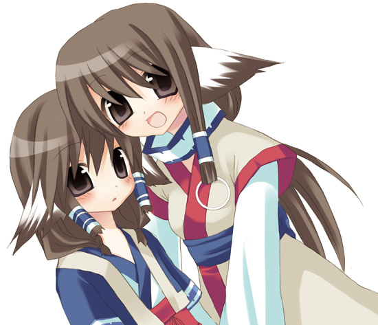 sazaki ichiri, aruruu, eruruu, utawarerumono, 00s, animal ears, dog ears, japanese clothes, layered sleeves
