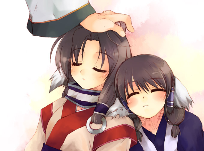 misaki kozue, aruruu, eruruu, utawarerumono, 00s, animal ears, dog ears, japanese clothes, sleeping