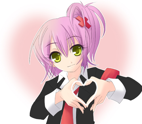 wapokichi, hinamori amu, shugo chara!, lowres, 1girl, female focus, heart, heart hands, heart in heart hands, solo