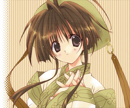 nanase aoi, lowres, tagme, 1girl, brown hair, female focus, hat, solo