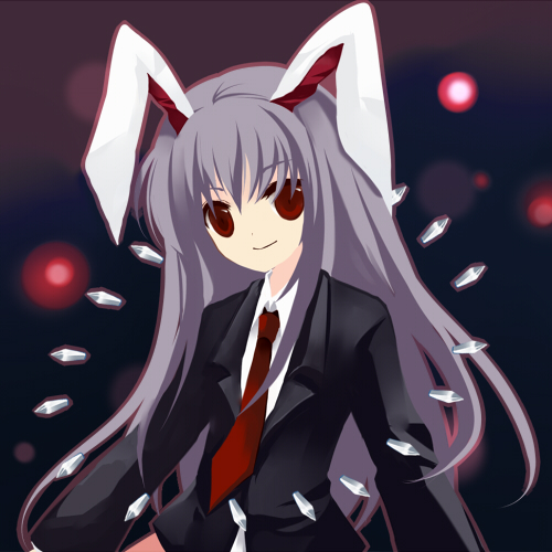 takase kanan, reisen udongein inaba, touhou, lowres, 1girl, animal ears, female focus, rabbit ears, red eyes, solo, upper body