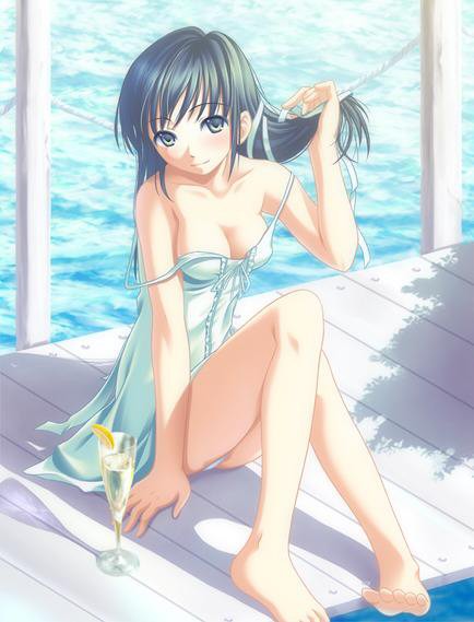 tagme, beach, breasts, cleavage, dress, ribbon