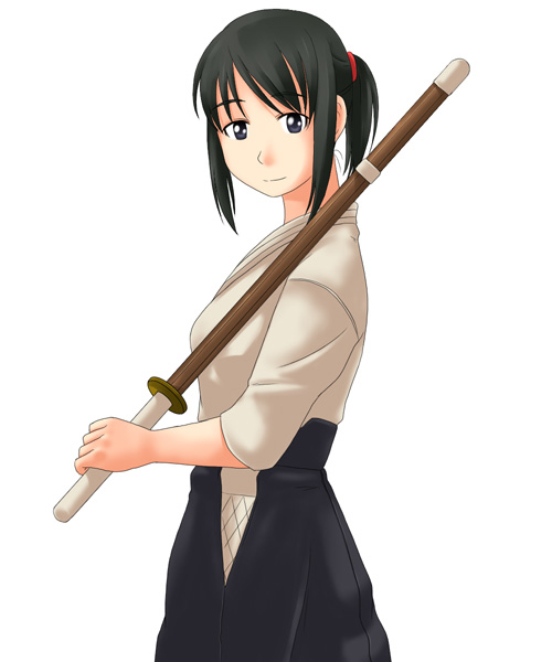 toshifumi, hosokawa kanako, maria-sama ga miteru, 00s, hakama, hakama skirt, japanese clothes, shinai, skirt, solo, sword, weapon