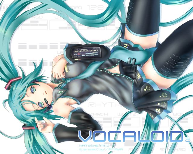 hatsune miku, vocaloid, tagme, 1girl, aqua eyes, aqua hair, aqua nails, aqua necktie, black skirt, detached sleeves, female focus, frilled shirt collar, frills, grey shirt, hair ornament, long hair, miniskirt, navel, necktie, pleated skirt, shirt, skirt, solo, twintails