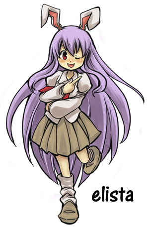 elista, reisen udongein inaba, touhou, lowres, 1girl, animal ears, female focus, full body, rabbit ears, simple background, solo, standing, white background