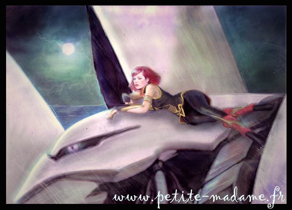 petite madame, haman karn, qubeley, gundam, gundam zz, zeta gundam, 1girl, female focus, mecha, pink hair, purple eyes, robot, short hair, solo