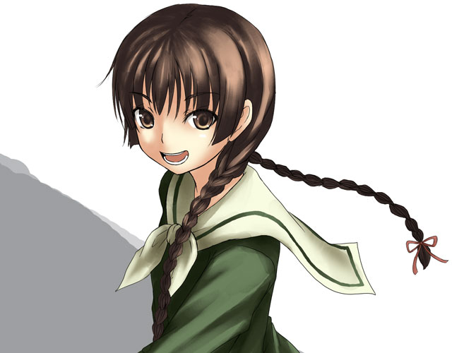 chiko (kanhogo), shimazu yoshino, maria-sama ga miteru, 00s, 1girl, braid, female focus, school uniform, serafuku, solo