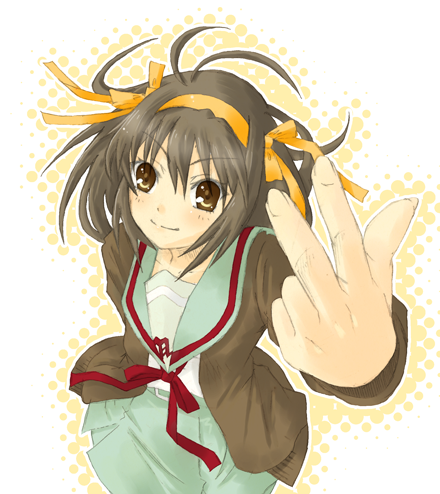 jhonwalker, suzumiya haruhi, suzumiya haruhi no yuuutsu, lowres, tagme, 00s, ribbon, solo