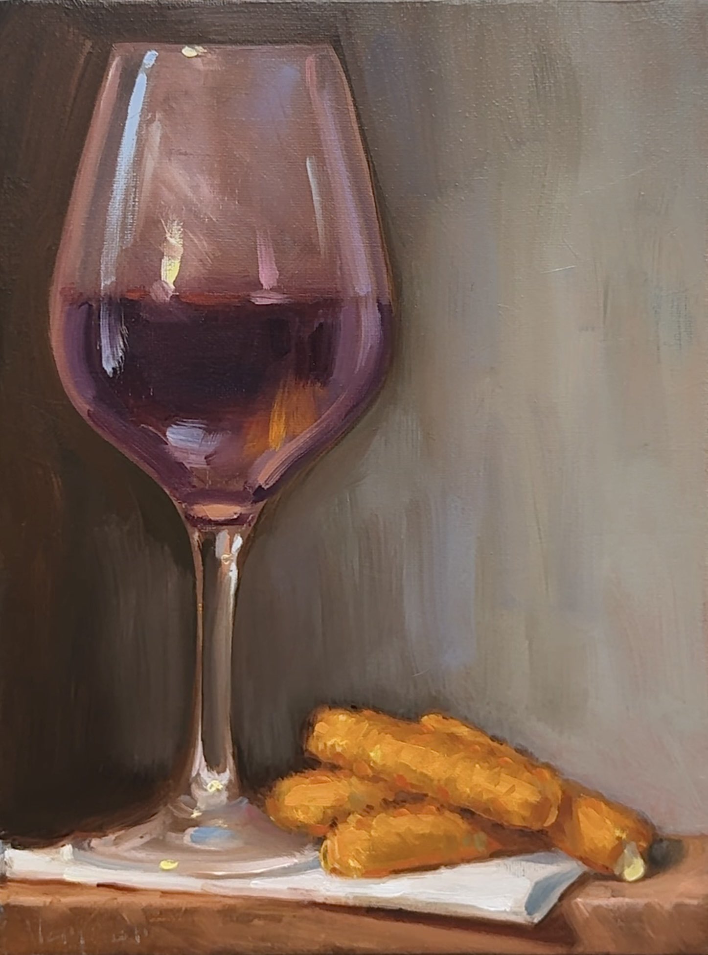 noah verrier, original, highres, alcohol, cup, drink, drinking glass, food, food focus, mozzarella stick, no humans, red wine, still life, wine, wine glass