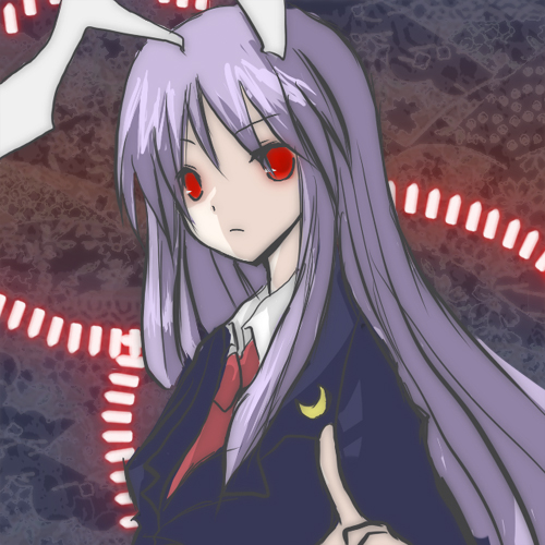 reisen udongein inaba, touhou, lowres, 1girl, animal ears, danmaku, female focus, necktie, rabbit ears, red necktie, solo