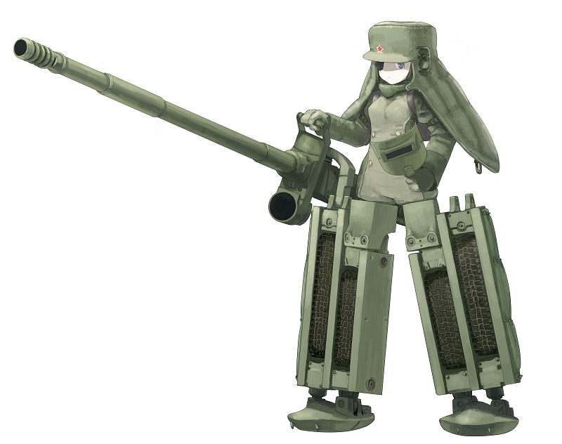 shimada fumikane, obyekt 279, konami mecha musume, original, vehicle, 1girl, female focus, mecha musume, military, military vehicle, motor vehicle, red star, russia, solo, soviet, star (symbol), tank