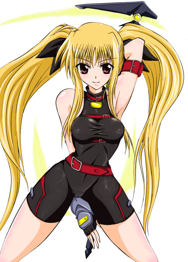 bardiche (nanoha), bardiche (scythe form) (nanoha), fate testarossa, fate testarossa (sonic form), lyrical nanoha, mahou shoujo lyrical nanoha, mahou shoujo lyrical nanoha strikers, 00s, 1girl, cameltoe, female focus, long hair, solo, twintails, very long hair