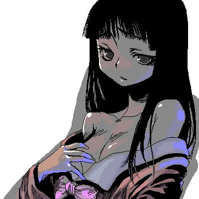 houraisan kaguya, touhou, lowres, 1girl, breasts, cleavage, female focus, off shoulder, solo