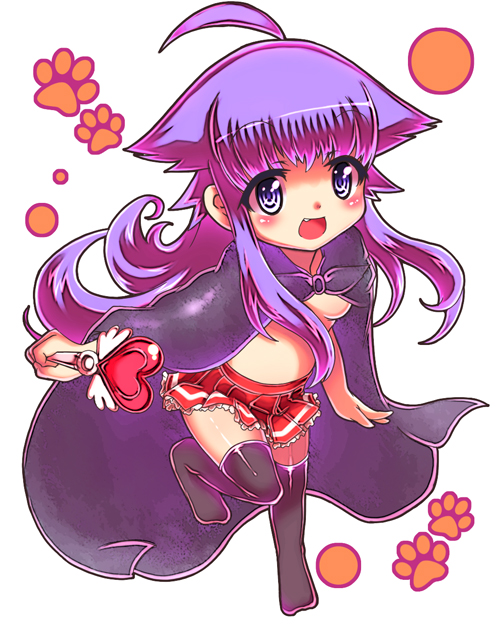 nitori yuuya, 1girl, animal ears, breasts, cape, female focus, large breasts, solo, thighhighs, underboob