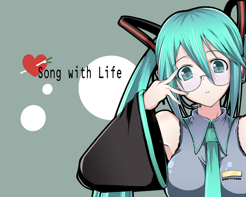 satofuji masato, hatsune miku, vocaloid, bespectacled, english text, engrish text, glasses, ranguage, solo
