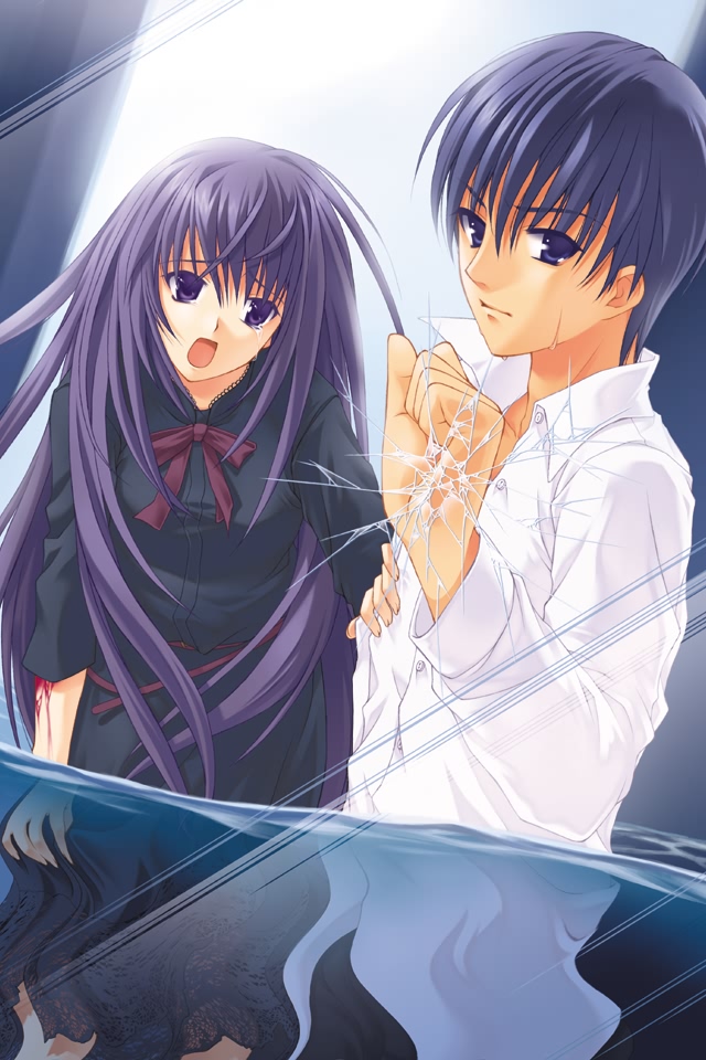 komachi tsugumi, kuranari takeshi, ever 17, blood, broken glass, glass, tears, water